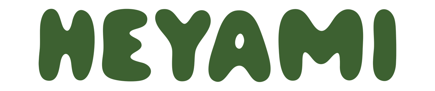 Green 'HEYAMI' logo on a white background